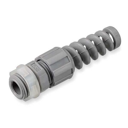 Liquid Tight Connector,1/4in,Spiral,Gray