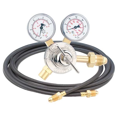 Flow Gauge Regulator, Single Stage, CGA-580, 50 Cfh, Use With: Argon