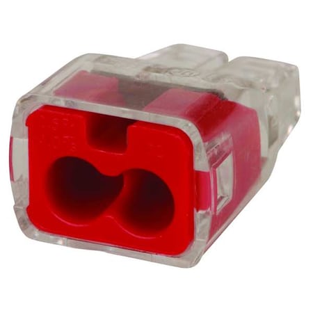 Push In Connector,2 Port,Red,PK100