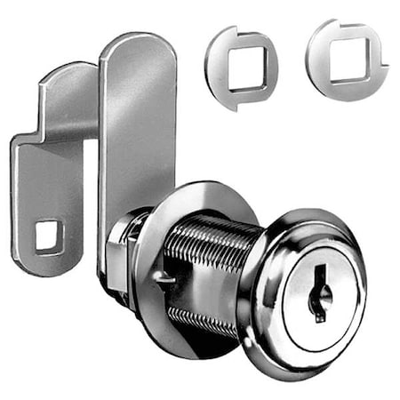 Disc Tumbler Keyed Cam Lock, Keyed Different, For Material Thickness 1 7/16 In