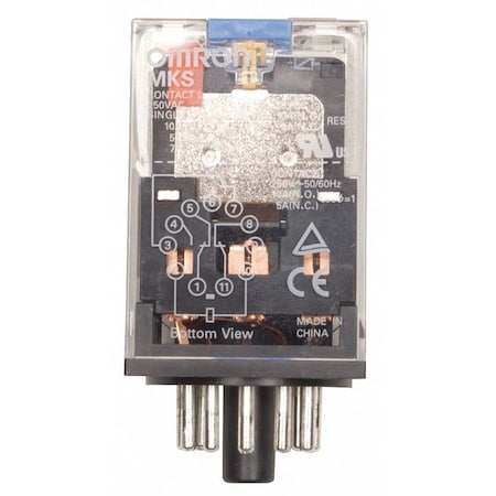 General Purpose Relay, 240V AC Coil Volts, Octal, 8 Pin, DPDT