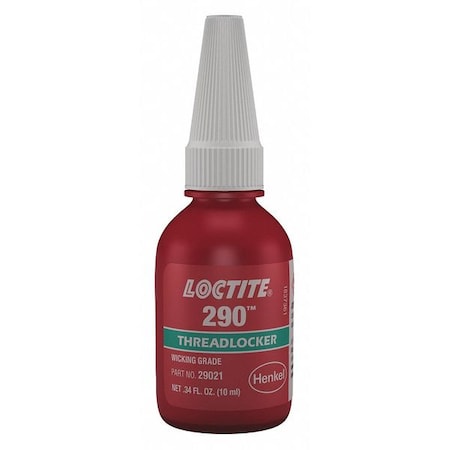 Wicking Threadlocker, LOCTITE 290, Green, Medium Strength, Liquid, 10 ML Bottle