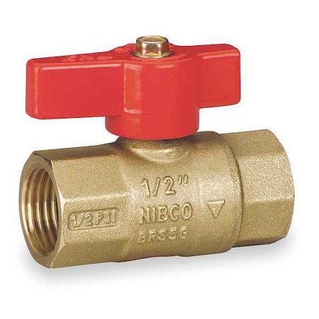 3/4 FNPT Brass Gas Ball Valve Inline