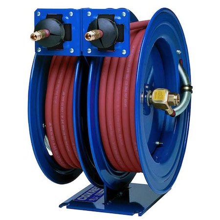 Combination Air/Water Reel, 1/4 In Hose Dia., 50 Ft Length, 300 Psi