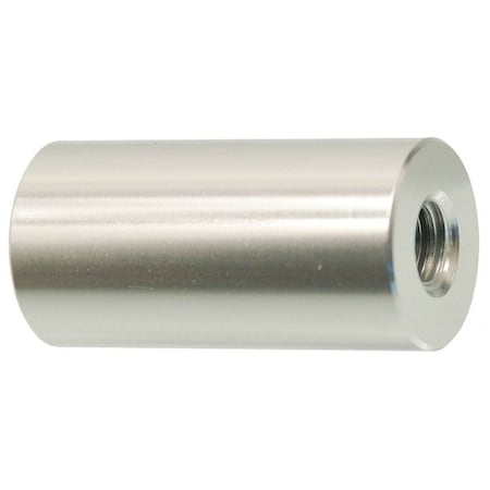 Round Standoffs, 5/16-18 Thrd Sz, 3 In Bd L, Aluminum Clear Anodized, 1 1/4 In OD, 2 PK