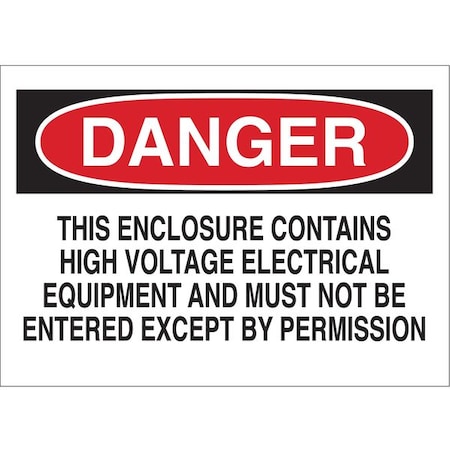 Danger Sign,10 X 14In,R And BK/WHT,ENG, 84114