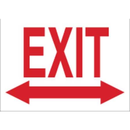 Exit Sign,10X14,R/WHT,Exit,ENG,SURF