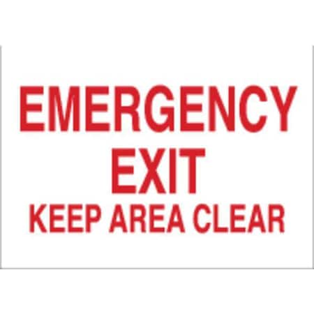 Emergency Exit Sign,10X14,R/WHT,ENG