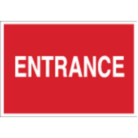 Entrance Sign,7 X 10In,R/WHT,ENTR,ENG
