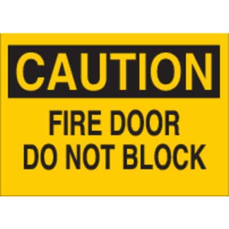 Fire Door Sign,10X14,BK/YEL,ENG,Text