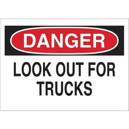 Danger Sign, 10 H, 14 W, Aluminum, Rectangle, English, 42527