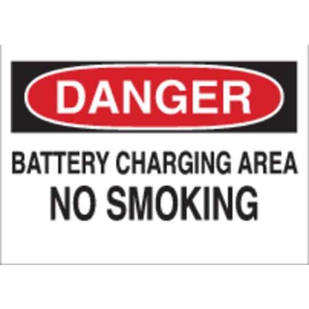 Danger No Smoking Sign, 10 H, 14 In W, Plastic, Rectangle, English, 25065