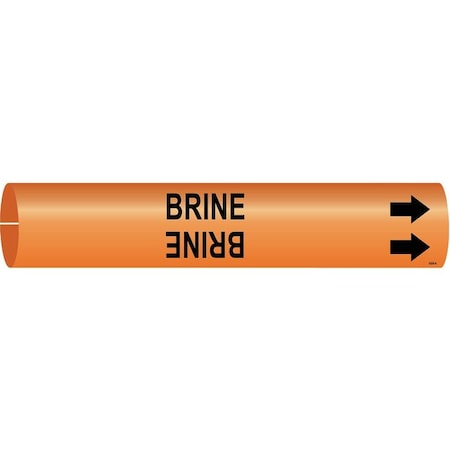 Pipe Marker,Brine,Orange,4 To 6 In