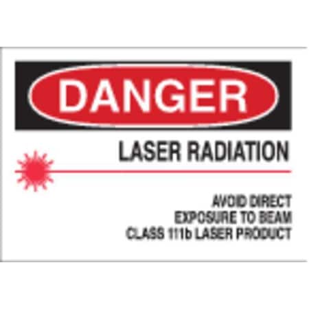 Danger Laser Sign, 10 In H, 14 In W, Polyester, Rectangle,88708