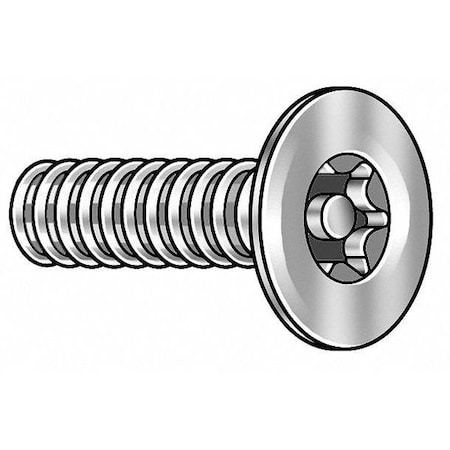 #6-32 X 3/8 In Torx Flat Tamper Resistant Screw, 18-8 Stainless Steel, Plain Finish, 25 PK