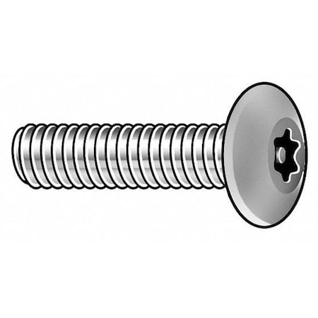 #10-24 X 1-1/4 In Torx Button Tamper Resistant Screw, 18-8 Stainless Steel, Plain Finish, 50 PK