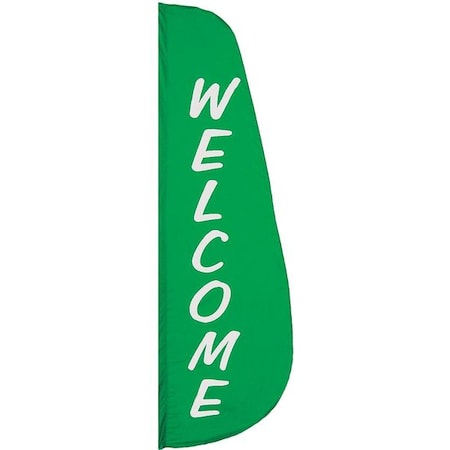 Welcome Feather Flag,2x8 Ft,Nylon