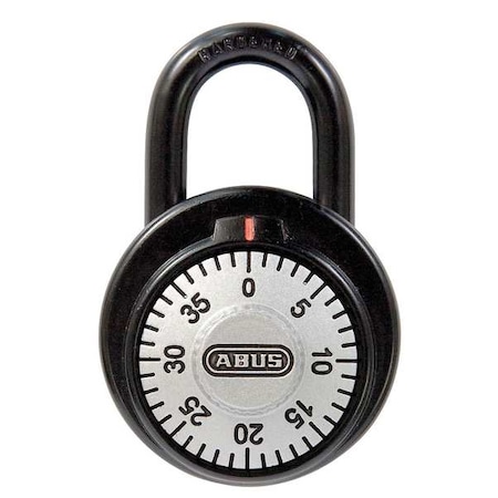 Combination Padlock,Front,Black/Silver