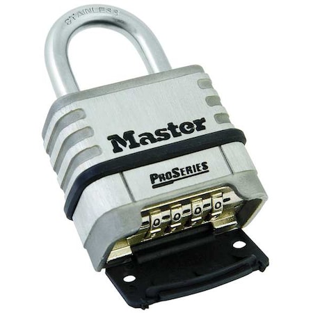 Combination Padlock,Bottom,Black/Silver