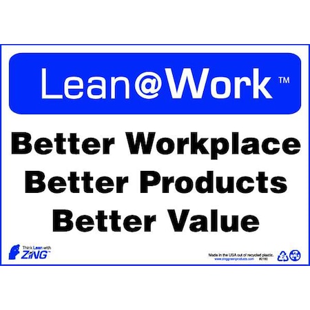 Lean Sign,Lean At Work,Workplace,10X14, 2180