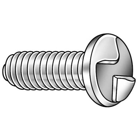 #10-32 X 5/8 In One-Way Round Tamper Resistant Screw, 18-8 Stainless Steel, Plain Finish, 50 PK