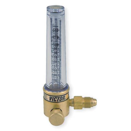 Flowmeter, Three Stage, 1/4 In MNPT, 25 Psi, Use With: Argon, Helium