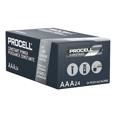 Procell Constant AAA Alkaline Battery, 1.5V DC, 24 Pack