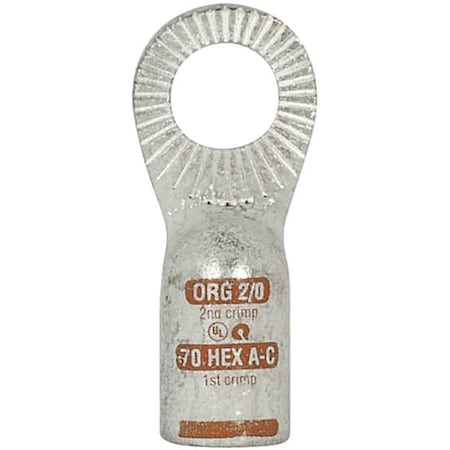 One Hole Lug Compress Connector,2/0 AWG