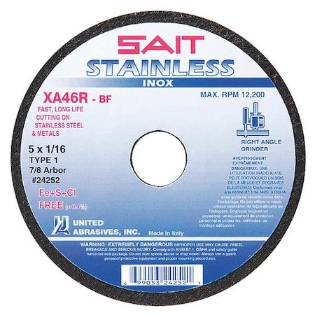 SAIT 24254 XA46R Contaminant Free Cut-Off Wheels (Type 1/Type 41 Flat)  7 X 1/16 X 7/8, 50-Pack