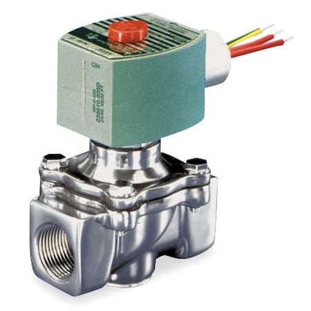 120V AC Aluminum Fuel Gas Solenoid Valve With Test Port, Normally Closed, 1/2 In Pipe Size