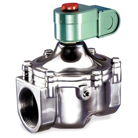 120V AC Aluminum Fuel Gas Solenoid Valve With Test Port, Normally Open, 3/4 In Pipe Size