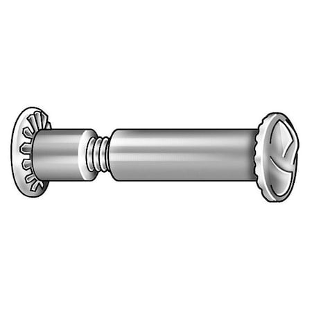 Partition Bolt, #10-24, 1/2 In Brl Lg, 1/4 In Brl Dia, 18-8 Stainless Steel Plain, 10 PK