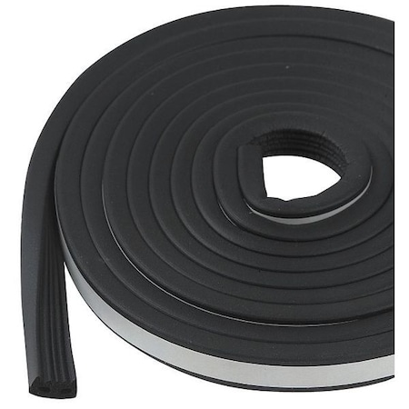 Weatherstrip,Ribbed,Black,Length 10 Ft.