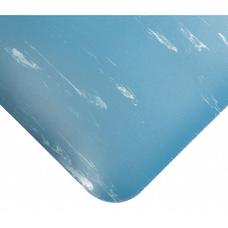 Antifatigue Mat, Blue, 3 Ft. L X 2 Ft. W, PVC Surface With Recycled Urethane Sponge, 1/2 Thick