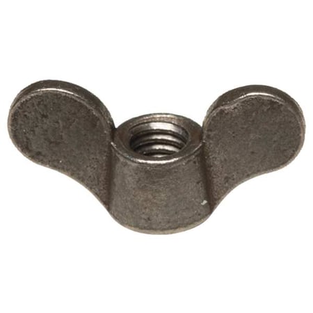 Wing Nut, 1/4-20, Malleable Iron, Plain, 0.625 In Ht, 1-1/8 In Max Wing Span, 10 PK