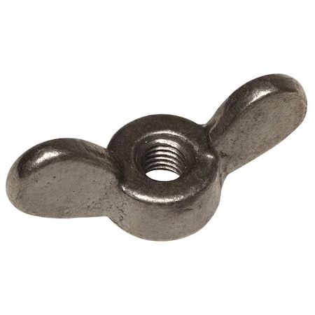 Wing Nut, 1/2-13, Malleable Iron, Plain, 1.25 In Ht, 3 In Max Wing Span, 10 PK
