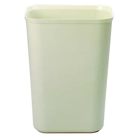 10 Gal Rectangular Trash Can, Beige, 11 1/4 In Dia, None, Thermoset Polyester