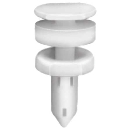 Push-In Rivet, Flat Head, 8.1 Mm Dia., 13 Mm L, Nylon Body, 25 PK