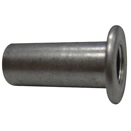 Rivet Nut, 1/4-20 Thread Size, 0.475 In Flange Dia., 0.75 In L, Aluminum, 40 PK
