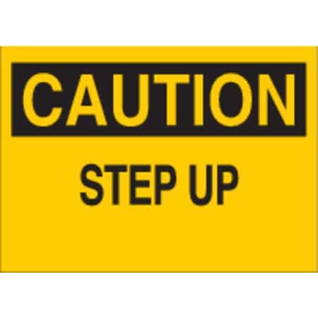 Caution Sign, 10 H, 14 W, Plastic, Rectangle, English, 25605