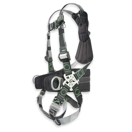 Full Body Harness, Vest Style, L/XL, Polyester, Black