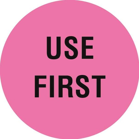 Circle Inventory Control Label, Use First, Pink, Pk1000