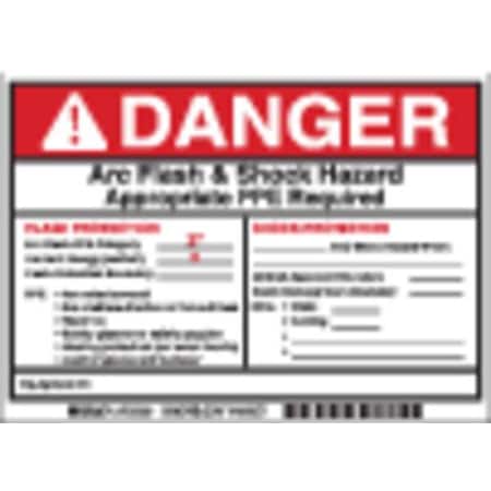 Arc Flash Protection Label,5 In. H,PK5, 121090