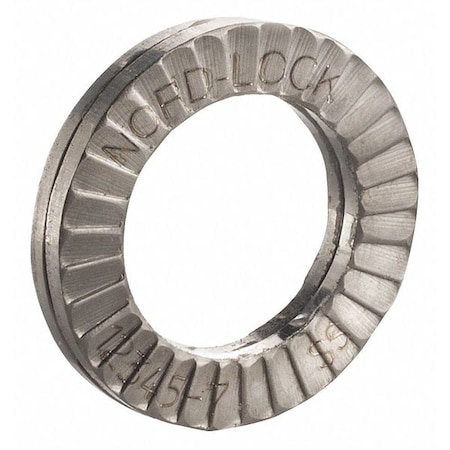 Wedge Lock Washer, Fits Bolt Size 1-1/8 In 316 Stainless Steel, Plain Finish, 50 PK