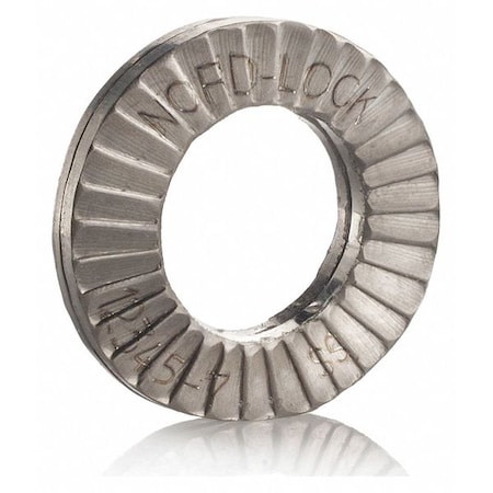 Wedge Lock Washer, Fits Bolt Size M10 316 Stainless Steel, Plain Finish, 200 PK