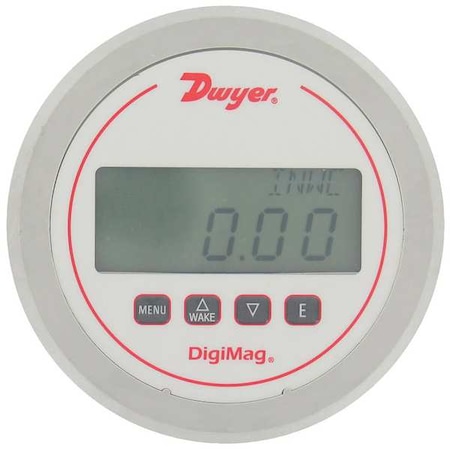 Digital Differential Pressure Gauge, Plastic, Light Gray