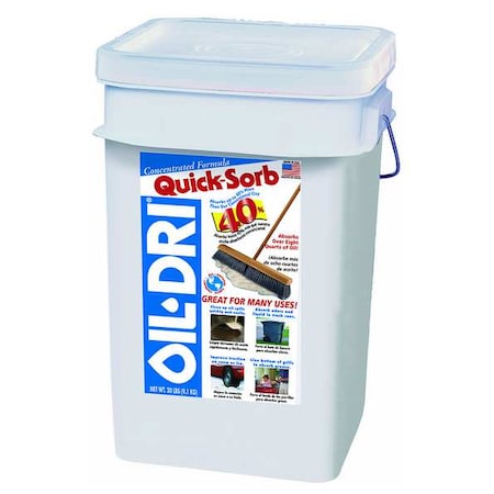 Loose Absorbent, 2 Gallon Volume Absorbed Per Package, 20 Lb Weight Pail, Not Scented