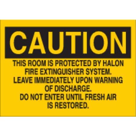 Fire Extinguisher Sign, 10X14, BK/YEL, Legend Style: Text