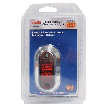 Side Marker Lamp, LED, 2-1/2 In, Red