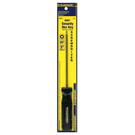 Tamper Resistant Hex Screwdriver 9/64 In Round